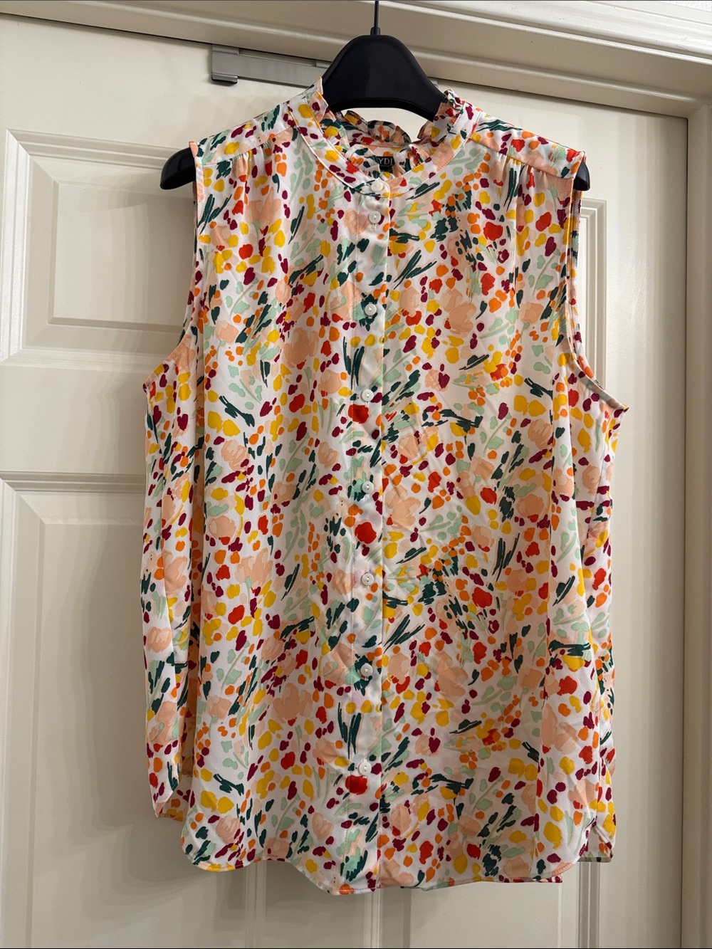 NYDJ Sleeveless Floral Button-Front Top in Multi size M